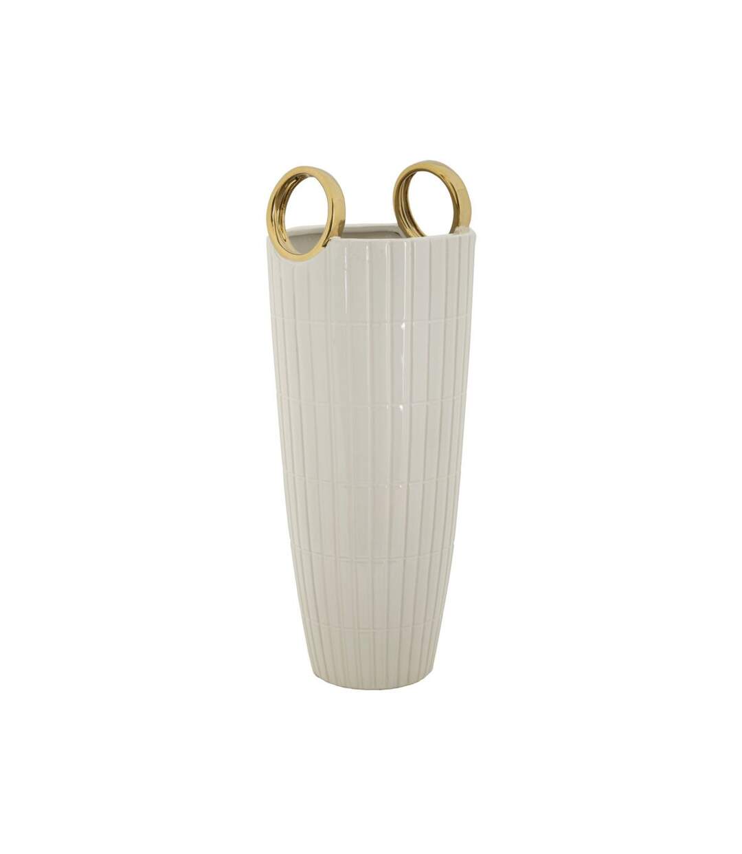 Vase Design en Céramique Shopping 45cm Blanc-1