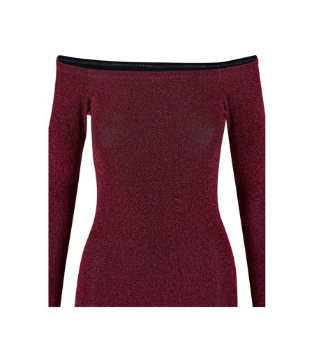 Robe Manches Longues Motif/style Paillettes Femme Bordeaux Urban Classics