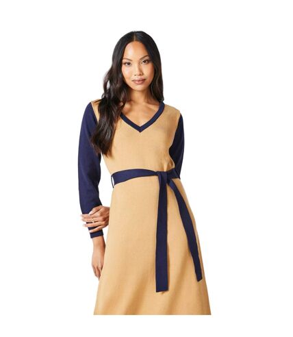 Robe mi-longue femme brun-beige Principles