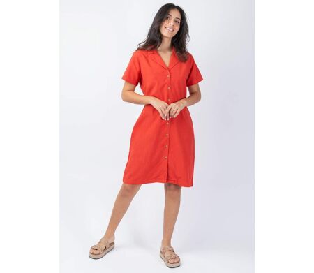Robe courte manches courtes Albertine unie terracotta Coton Du Monde