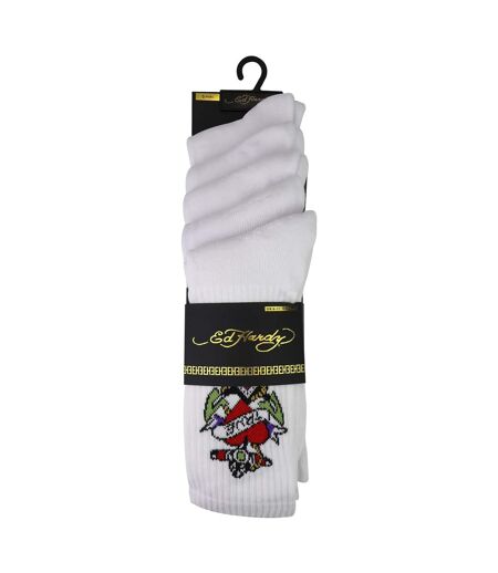 5 Pairs Men White Crew Socks Lightweight Sport Socks