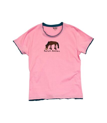LazyOne Womens/Ladies Pasture Bedtime PJ T-Shirt (Pink)