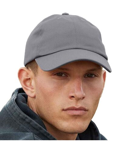 Unisex adult organic cotton baseball cap graphic grey Beechfield