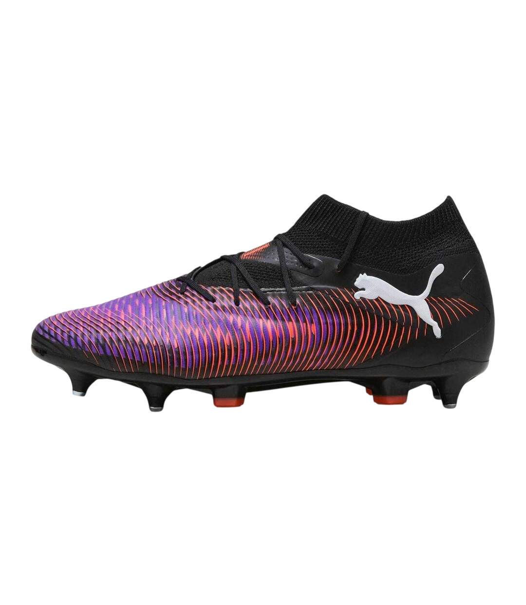 Mens Future 8 Pro Wavy Pattern Knitted Collar Soft Ground Football Boots Black Puma-2