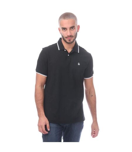 Mens Pique Tipped Polo Shirt Black Original Penguin