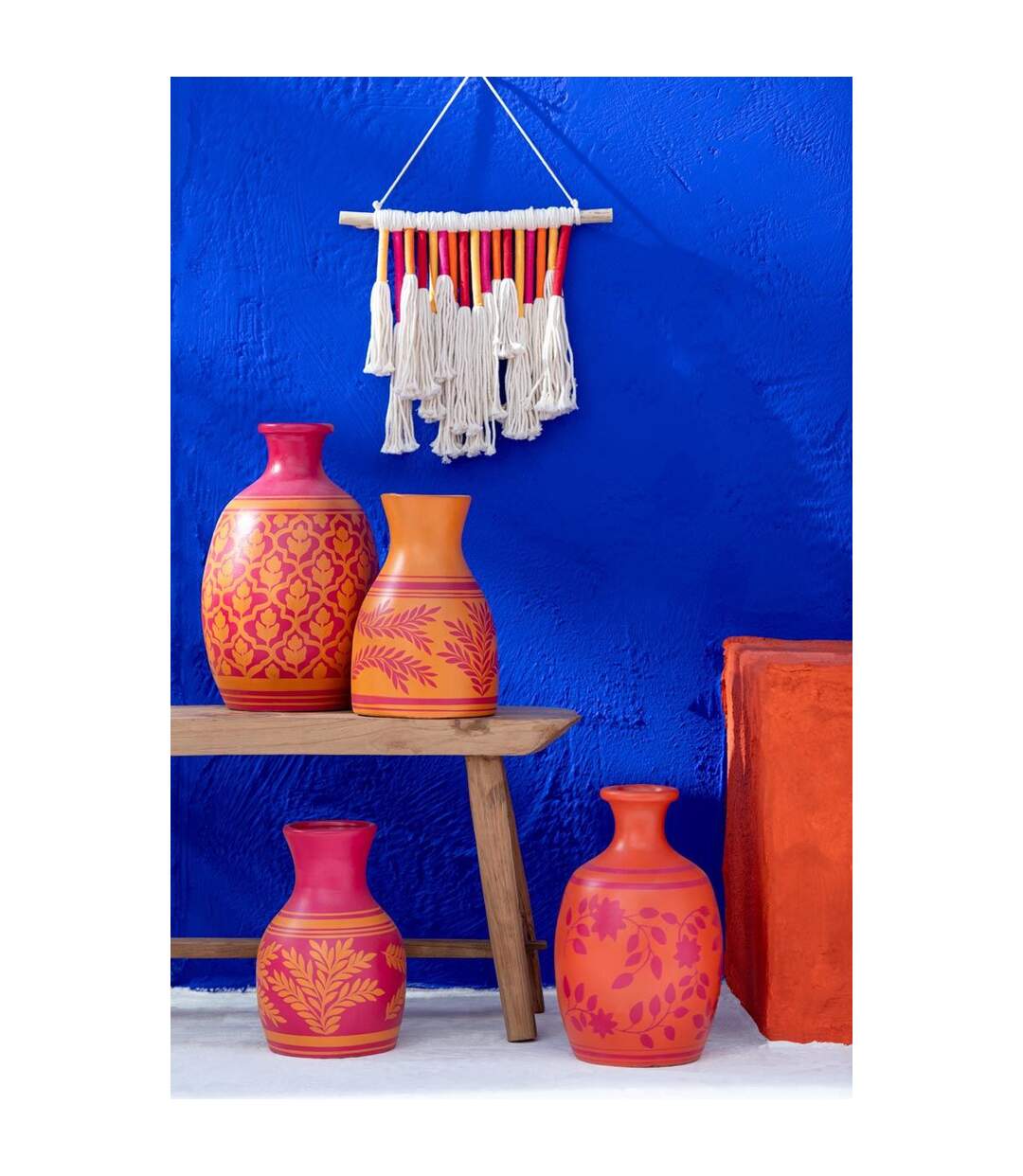 Vase Déco Feuilles 38cm Orange-2