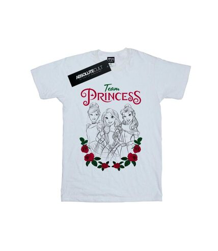 Disney Princess Womens/Ladies Flower Team Cotton Boyfriend T-Shirt (White)