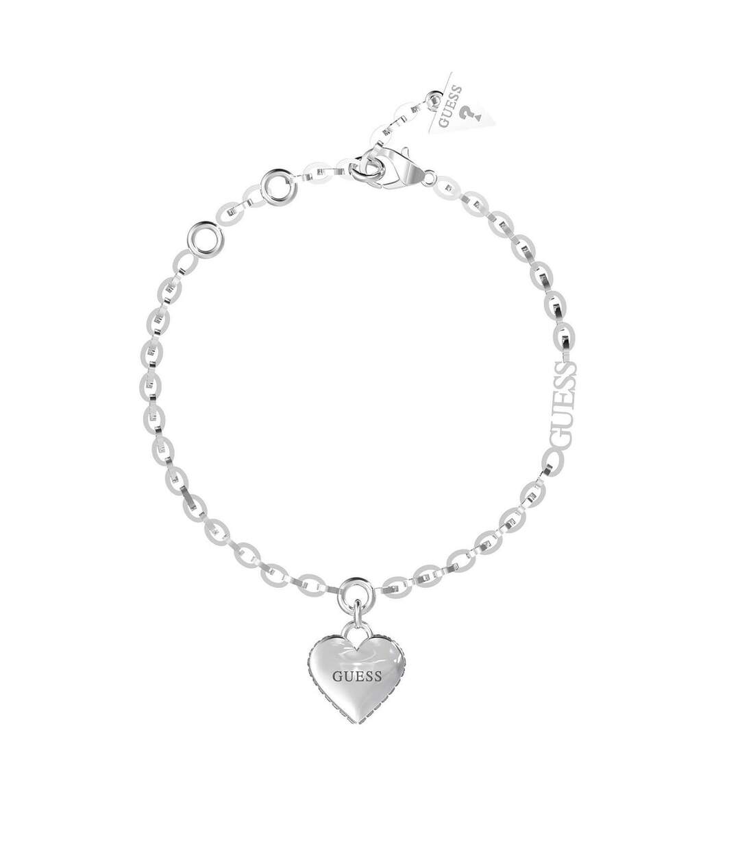 Falling In Love Logo Charm Bracelet One Size Silver Guess-1