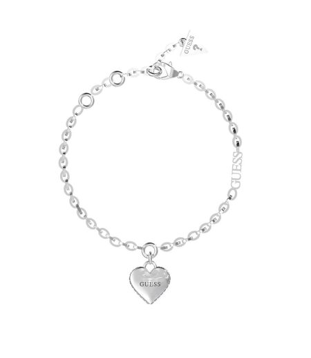 Falling In Love Logo Charm Bracelet One Size Silver Guess