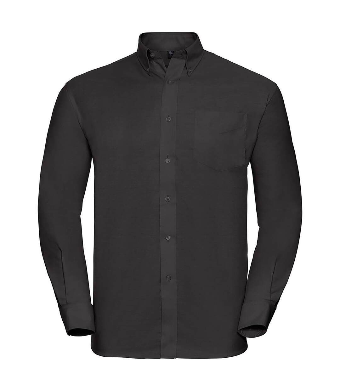 Russell Collection Mens Long Sleeve Easy Care Oxford Shirt (Black)