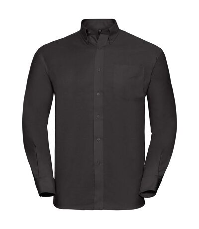 Collection mens long sleeve easy care oxford shirt black Russell