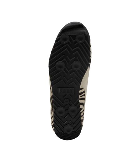 Womens/ladies Zebra Leather Low Trainers Black White Puma