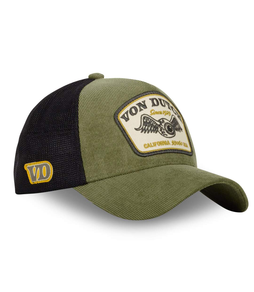 Casquettes homme trucker avec filet en velours côtelé Von Dutch Vondutch-4