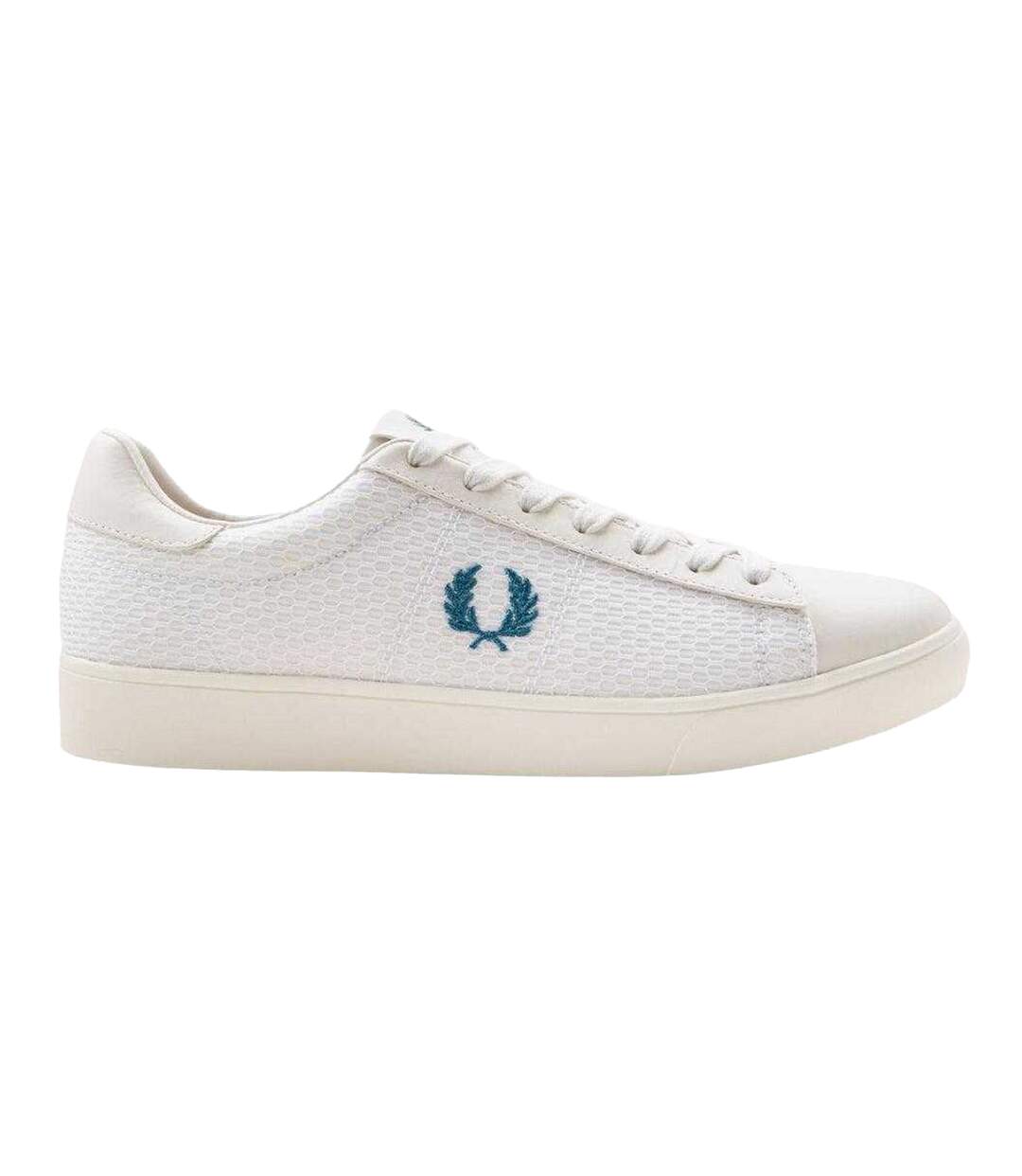 Mens Laurel Wreath Logo Leather Trainers White Fred Perry-1