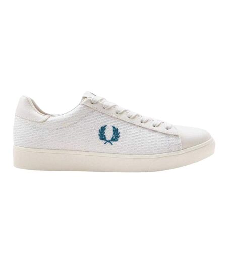 Mens Laurel Wreath Logo Leather Trainers White Fred Perry