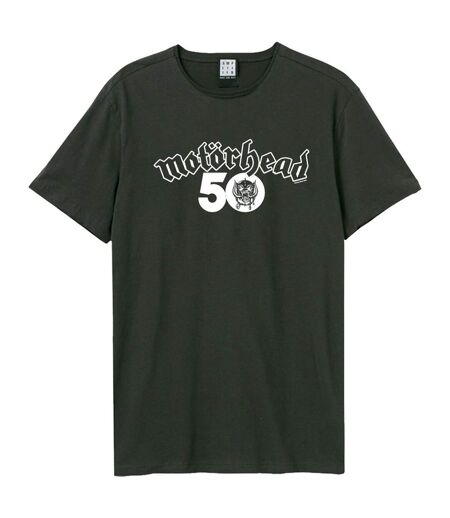 T-shirt Style Motorhead 50th Adulte Charbon Amplified