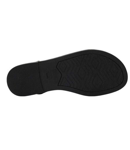 Womens/ladies Kira Flat Sandals Black Toms