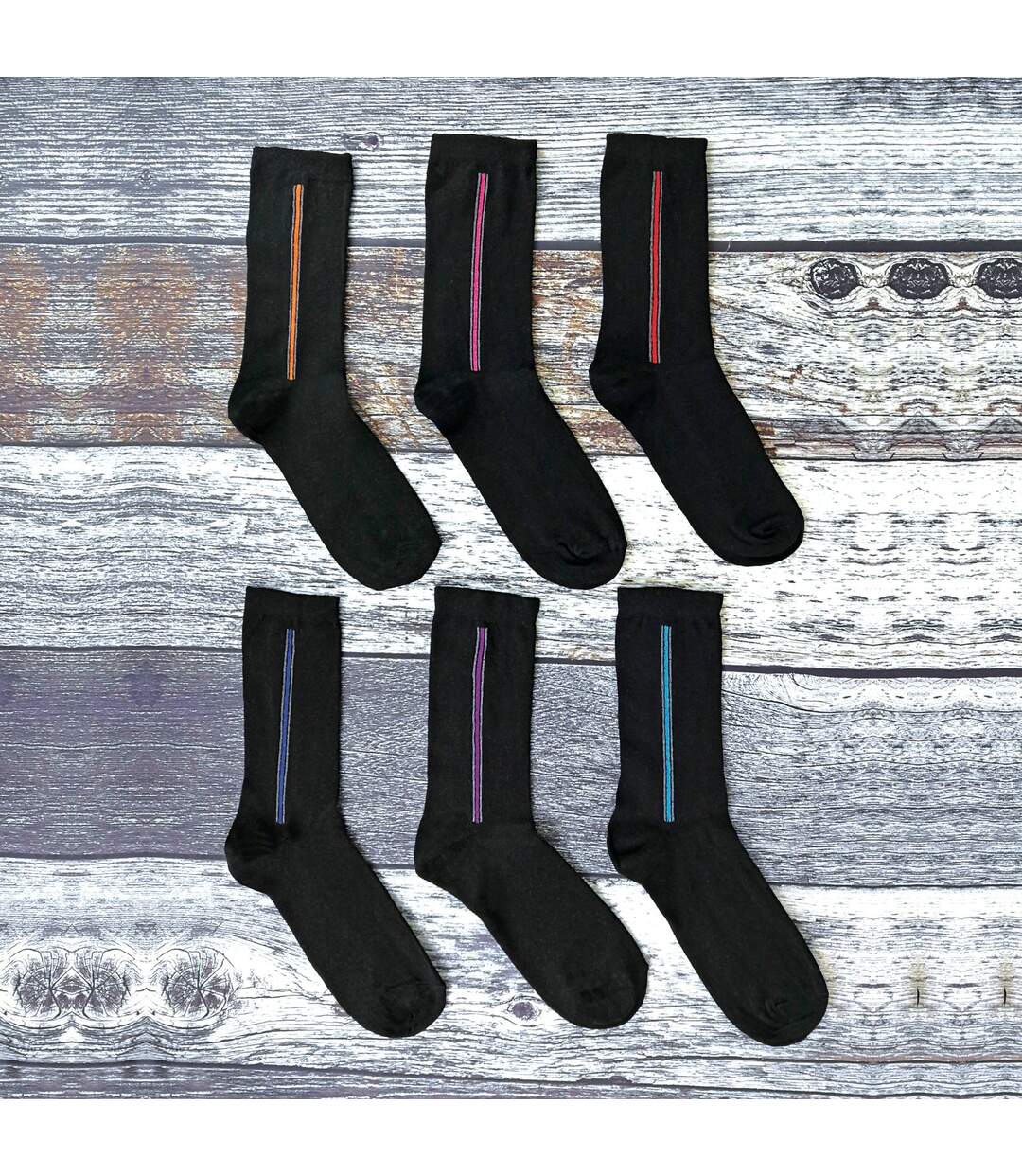 6 Paires Chaussettes Homme Coton Fantaisie à Motif-4