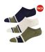 Pack Of 3  Unisex Adult Gerrard Lettering Ankle Socks  Blue Ecru Olive Lee-1