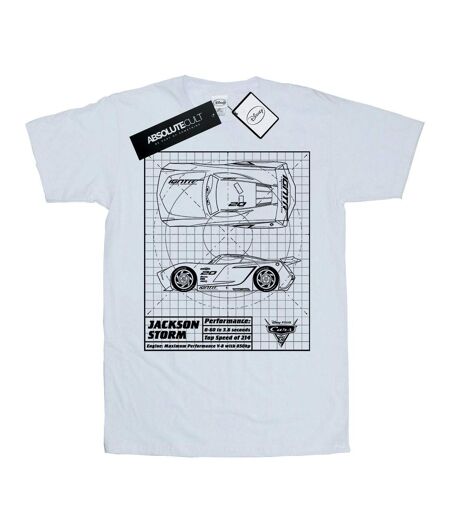 Disney - T-shirt CARS JACKSON STORM BLUEPRINT - Femme (Blanc) - UTBI16110