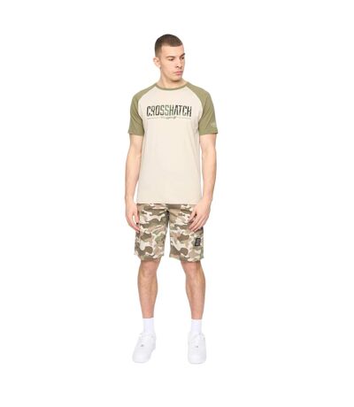 T-shirt Camtort Homme Olive Beige Gris Crosshatch
