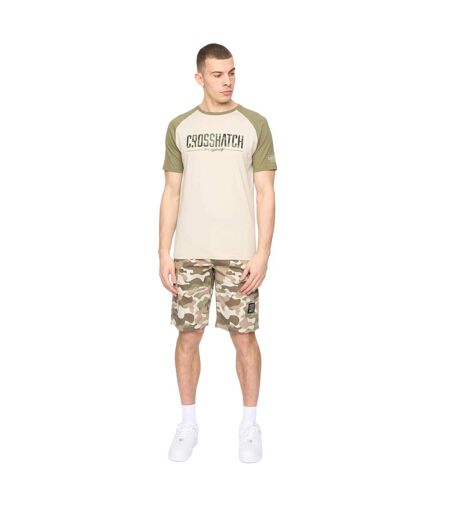T-shirt Camtort Homme Olive Beige Gris Crosshatch