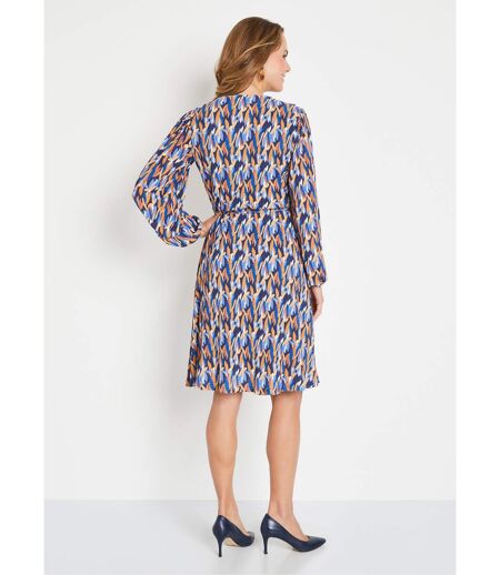 Robe courte cache-coeur imprimé feuillage
