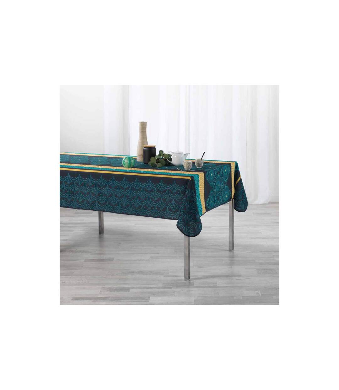 Nappe Antitache Cuisine Addict 150x200cm Bleu-3