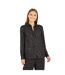 Womens/ladies Sequin Regular Long-sleeved Shirt Black Yumi-4