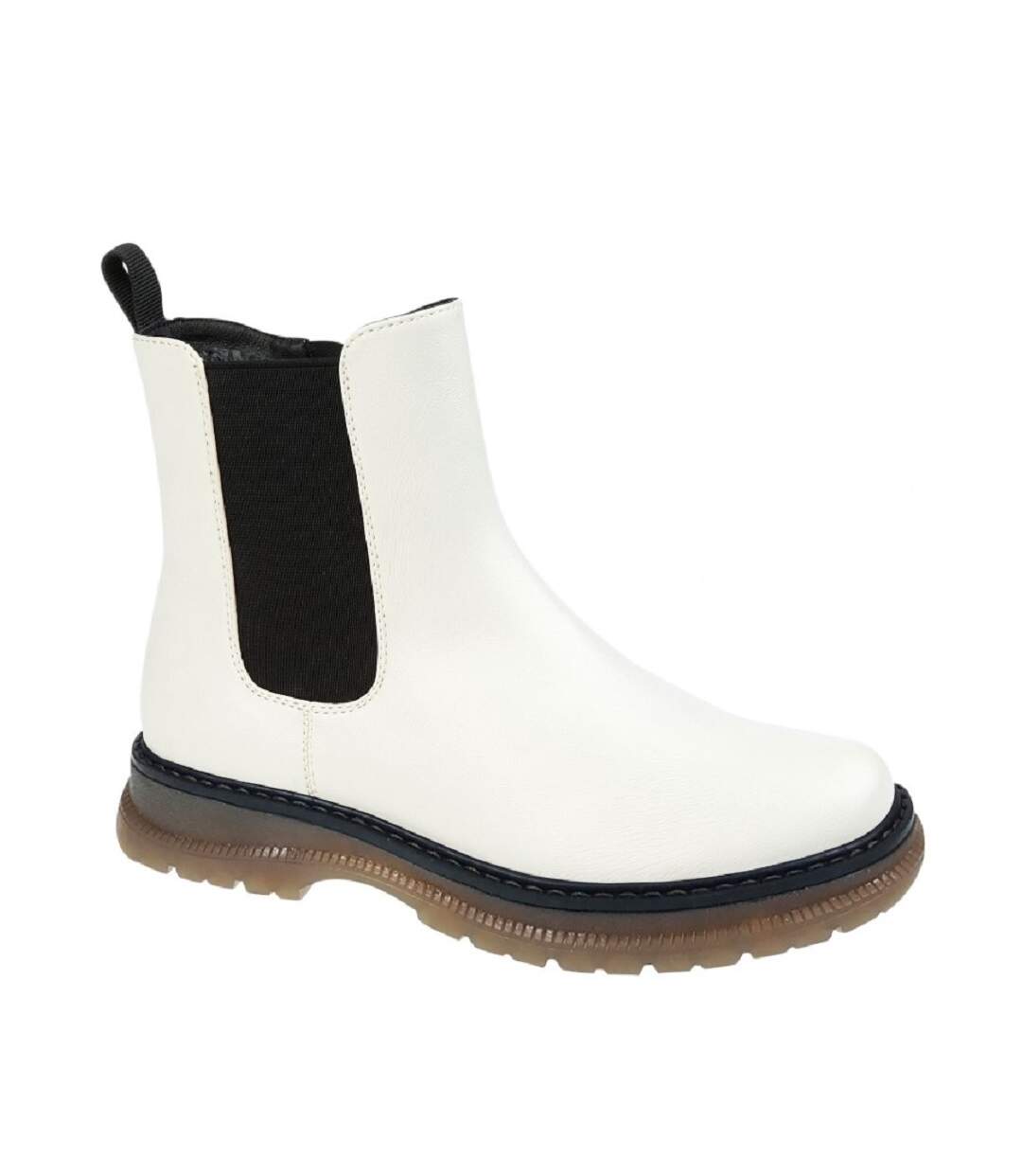 Womens/ladies jessica ankle boots off white Cipriata-1