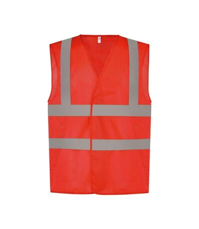 Yoko Mens Mesh Hi-Vis Vest (Red) - UTPC4141