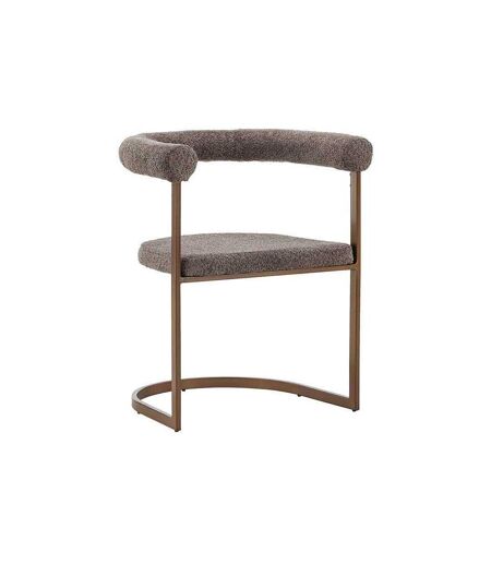 Chaise en tissu bouclette et acier marron Morning