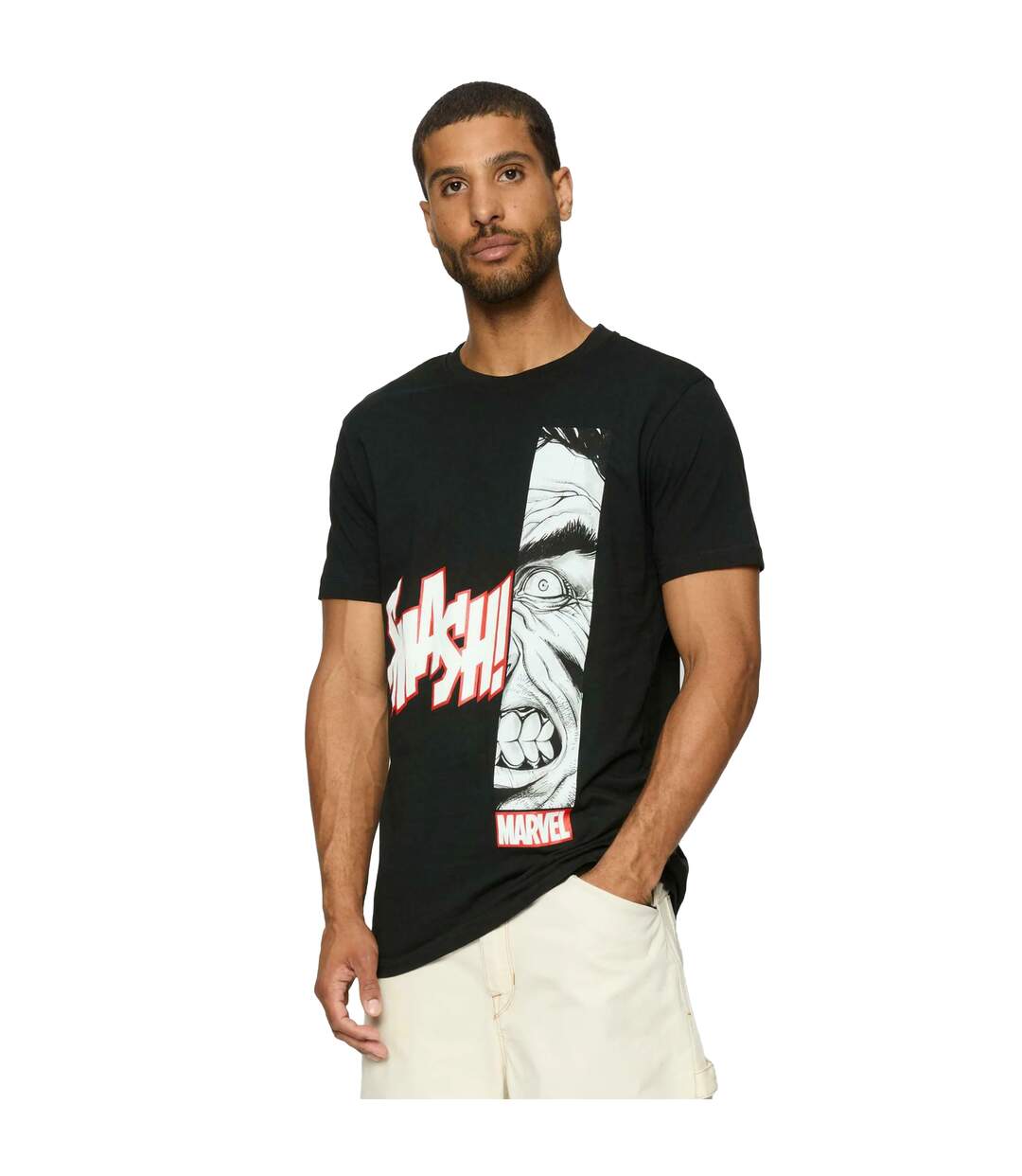 T-shirt Homme En Colère Noir Hulk-1