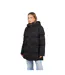 Womens/ladies Padded Long Length Hooded Jacket Black Brave Soul-1