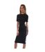 Robe Mi-longue Motif/style Sportif Femme Noir Off White-1