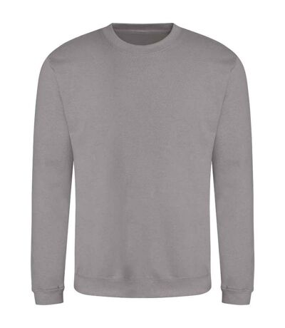 Unisex adult soft touch sweatshirt platinum grey Awdis