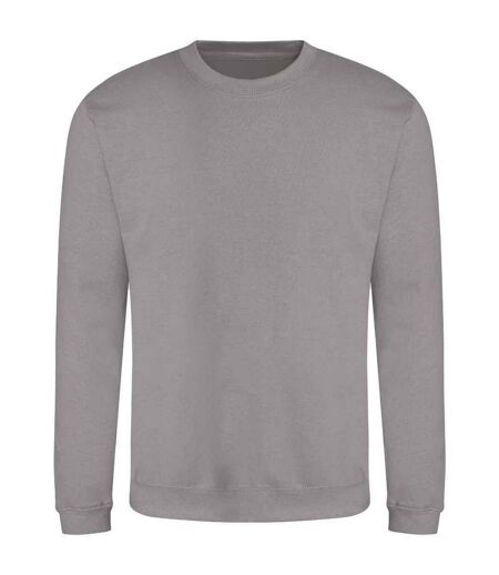 Unisex adult soft touch sweatshirt platinum grey Awdis