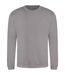 Unisex adult soft touch sweatshirt platinum grey Awdis-1