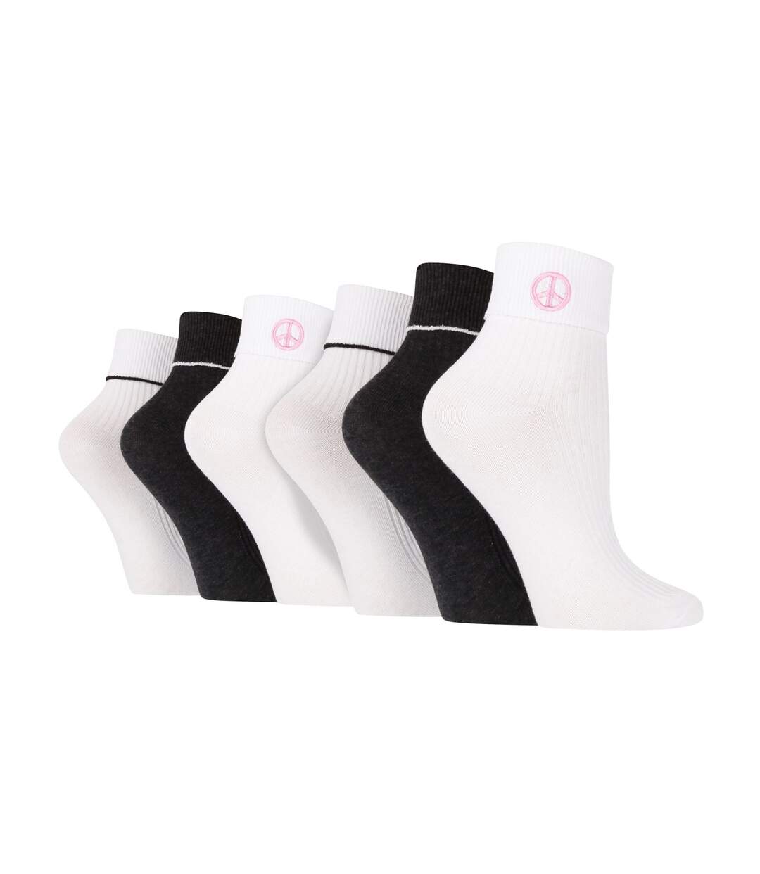 6 Pair Ladies Turn Over Lounge Socks-1