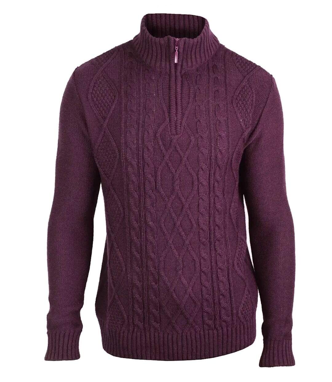 Pull camionneur col montant zippé 30% laine PIXEL1-2