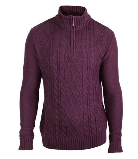Pull camionneur col montant zippé 30% laine PIXEL1