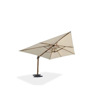 Parasol Déporté Imitation Bois Sevilla 400cm Gris