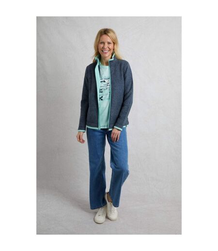 Womens/ladies ariana grid eco friendly full zip fleece jacket rich navy Weird Fish