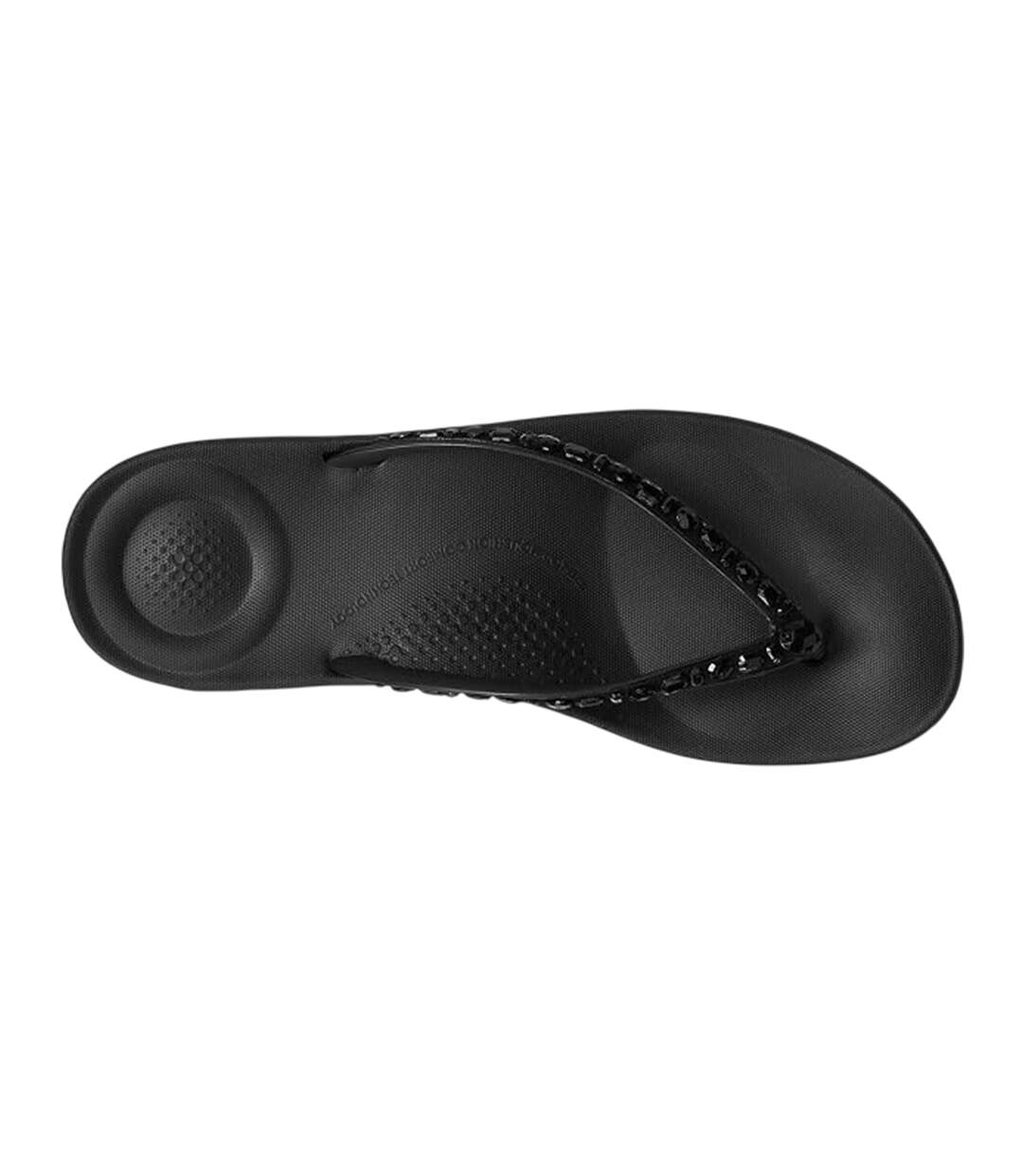 Womens/ladies Iqushion Crystal Flip Flops Black FitFlop-3
