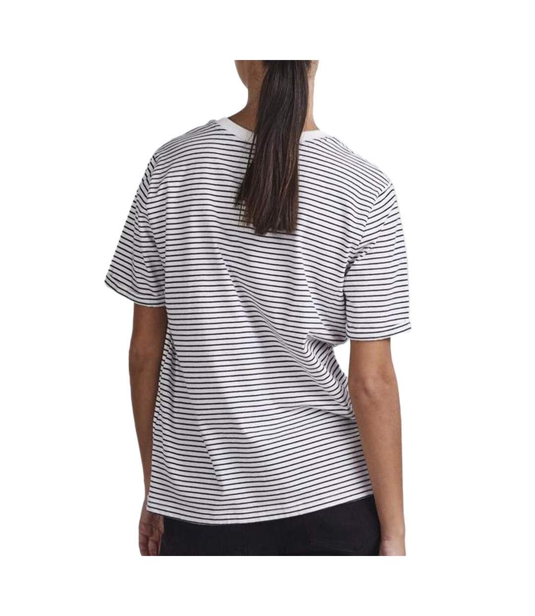 T-shirt blanc à rayures femme pieces ria-2