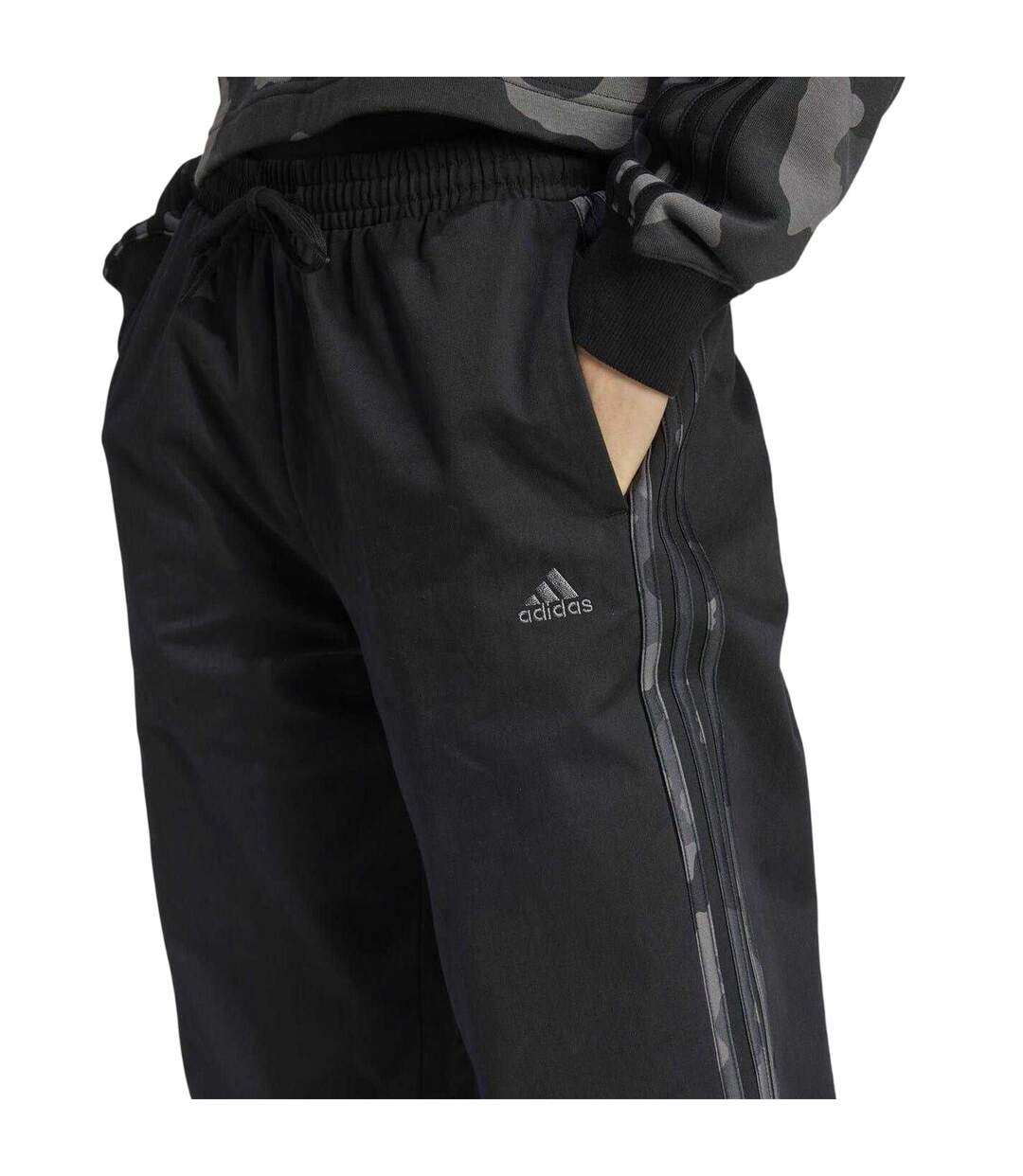 Pantalon Motif/style À Rayures Essentials Femme Noir Adidas-4