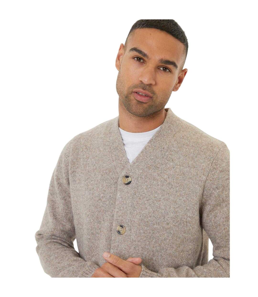 Cardigan Dutch Homme Charbon Chiné Threadbare-4