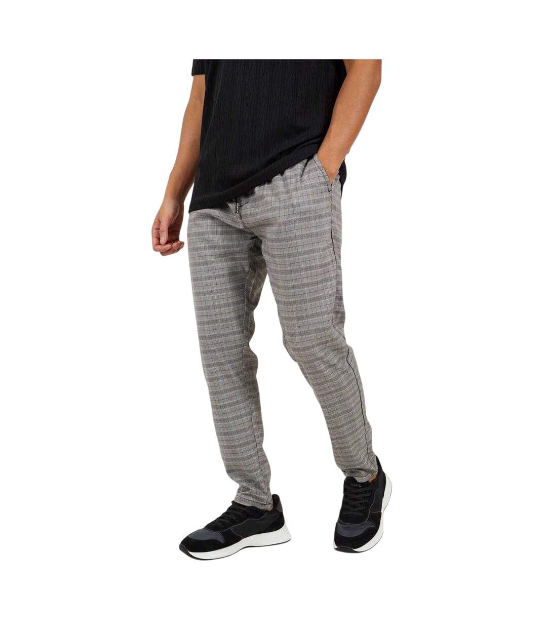 Pantalon De Jogging Motif/style À Carreaux Homme Gris Brave Soul-2