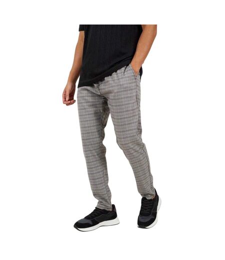 Pantalon De Jogging Motif/style À Carreaux Homme Gris Brave Soul