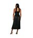 Womens/ladies metallic halter neck midi dress black Principles-2